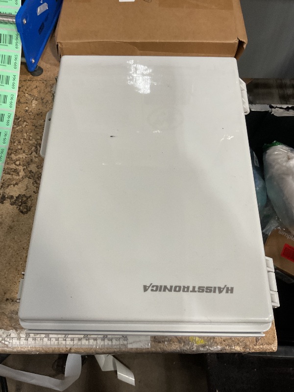 Photo 1 of haisstronica Waterproof Outdoor Electrical Box, IP67 Weatherproof Junction Box ABS Plastic Electrical Enclosure with Mounting Plate, Wall Brackets, Cable Glands, Control Box, Grey, 13.8"*9.8"*5.9"