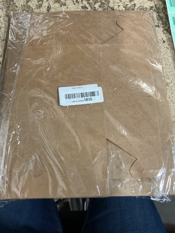 Photo 1 of 12 PCS Christmas Cookie Boxes, 6×6×3 Inches Treat Boxes Tin, Small Pastry Boxes with Window, for Gift Giving Packaging Dessert Bakery Cupcake Baked Goods (Brown)