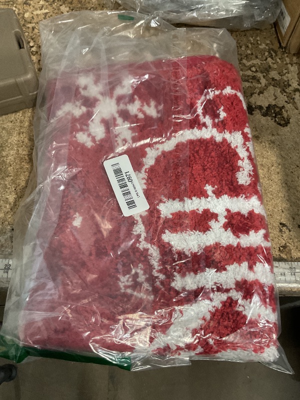 Photo 1 of SHACOS Merry Christmas Bath Rug 16x24, Soft & Absorbent Microfiber Bath Mats Fluffy Plush Non Slip Christmas Essential Bathroom Rugs, Washable Xmas Carpet for Bathroom Floor, 1'4" x 2'