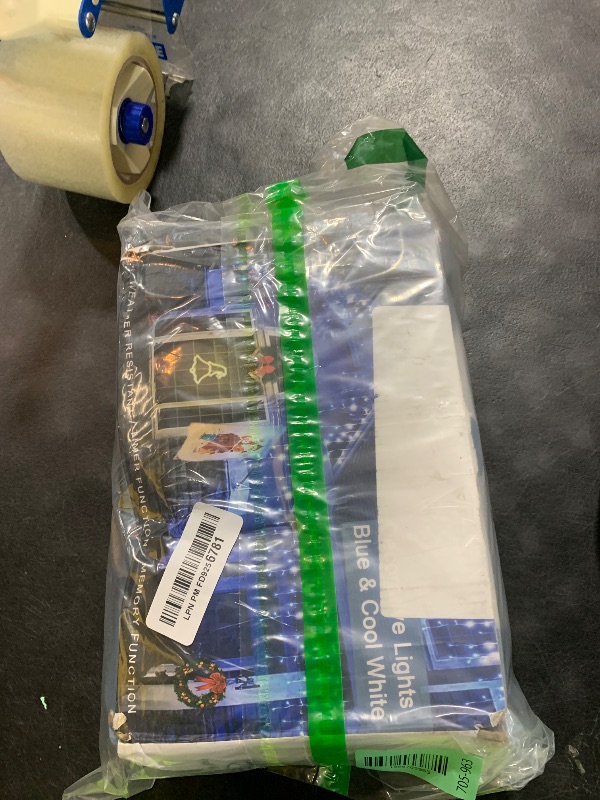 Photo 1 of 1296LED Christmas Lights with 288 Drops, 131ft 8 Modes Christmas String Lights Outdoor, Waterproof Christmas Decorations Fairy Lights with Timer Memory for Party Patio Window Fence Blue & CoolWhite