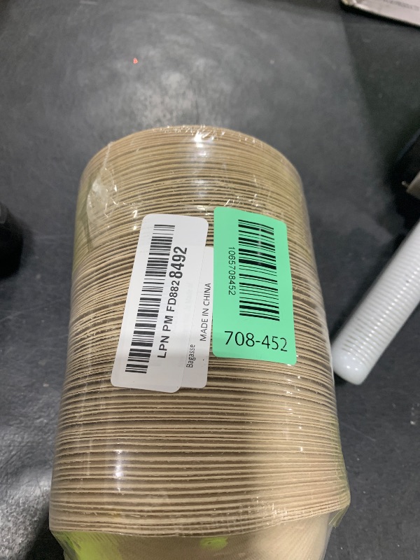 Photo 1 of 100 Pack 8oz Compostable Paper Bowls,Heavy-Duty Disposable Natural Bagasse Bowls,Biodegradable Soup Bowls,Eco-Friendly,Heat Resistant,for Ice Cream,Salad,Soup,Snack,Dessert,Pasta,Hot or Cold Use