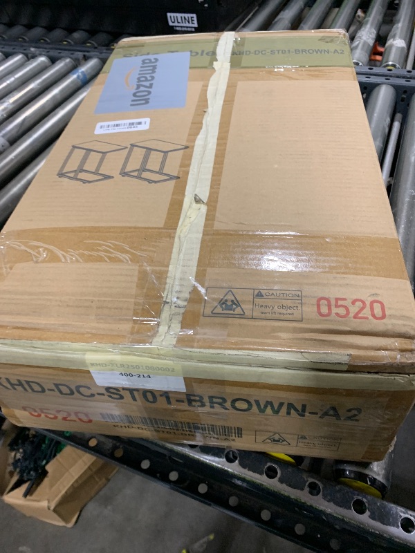 Photo 1 of **SEE NOTES** VECELO C Shaped End Side Table for Sofa Couch and Bed Snack TV Tray for Living Room Bedroom, 2 PCS, Brown