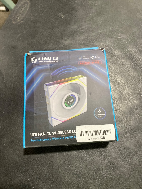 Photo 2 of Lian Li UNI Fan TL LCD Wireless 140-Single Pack(Reverse Blade)-2.4 GHz Wireless Signal 140MM ARGB Fan-Infinity Mirror-Daisy-Chain-Lighting Effects-Controller NOT Included&Required-White (14RTLLCD1W1W)