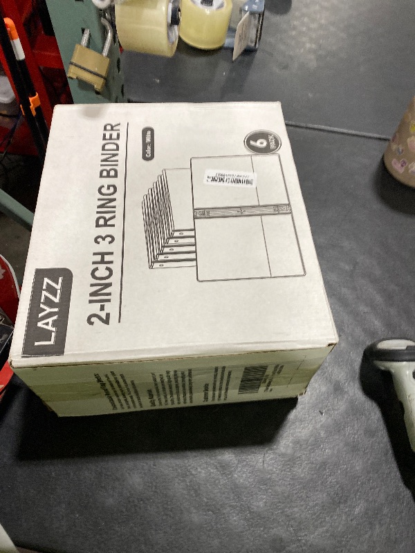 Photo 1 of 3 Ring Binder, LAYZZ 6 Pack 2 Inch Binders 3 Ring with 2 Pockets, Round Ring Binders, Clear Cover Binders for Letter Size 8.5"x11" Paper, PVC Free, Suitable for School Home and Office (White)