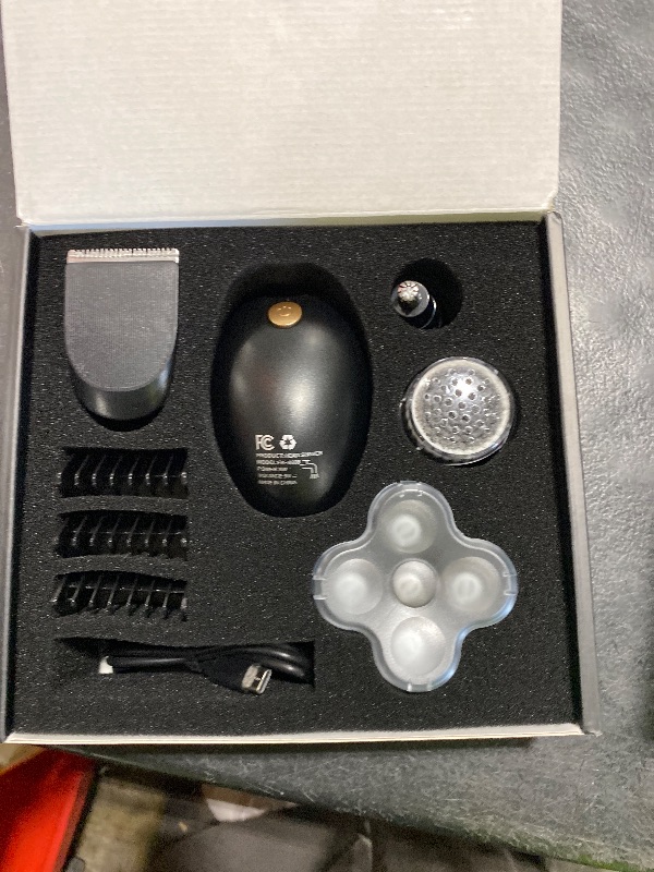 Photo 1 of Electric Razor for Men, Head & Body Hair Shaver for Men, Cordless Rechargeable Wet/Dry Bald Head & Groin Waterproof Razor with Rotary Blades,Clippers, Beard Trimmer,Nose Trimmer, Brush (Golden)