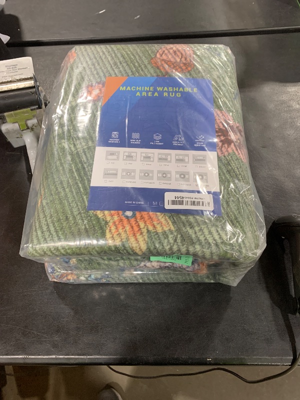 Photo 2 of Mushroom Insect 8ft Round Rug Washable Non-Slip Soft Ultra-Thin Large Boho Circle Carpet for Entryway Kitchen Bedroom Nursery Dining Room Green