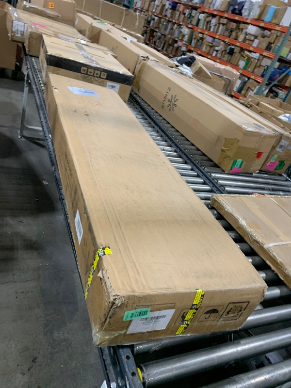 Photo 1 of LITTLE TREE 63-Inch Wood Entryway Table, Long Farmhouse Narrow Console Table for Living Room, Hallway, Sofa, Entry, Entrance, Foyer, Behind Couch with 2-Tier Shelves, Brown