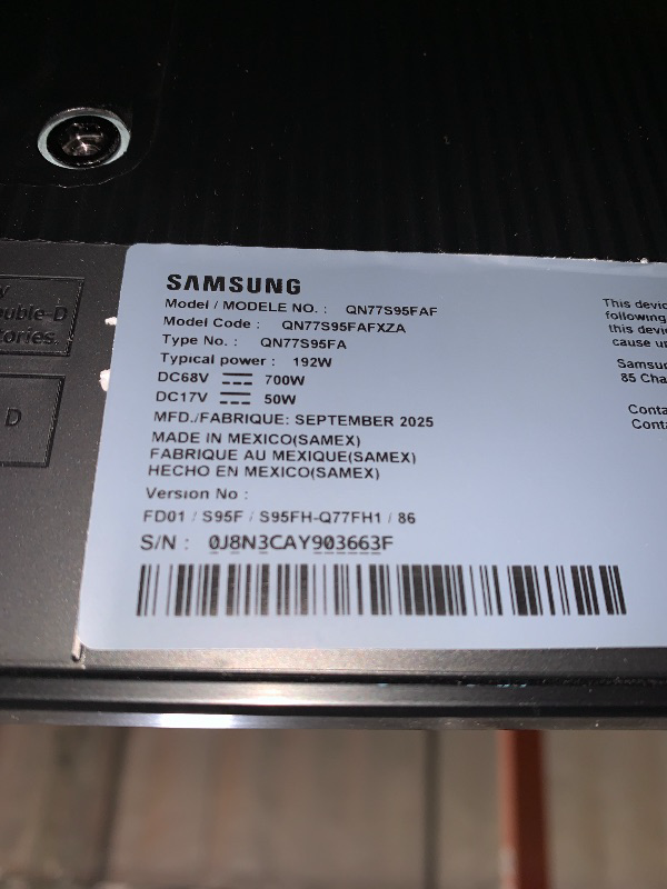 Photo 1 of SAMSUNG 77-Inch Class OLED S95F 4K Glare Free Smart TV (2025 Model) NQ4 AI Gen3 Processor, OLED HDR Pro, Motion Xcelerator 164Hz, Dolby Atmos, Samsung Vision AI, Alexa Built-in
