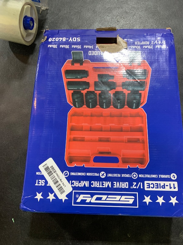 Photo 1 of 1/2 Drive Deep Impact Socket Set: 11-Piece Metric Size Wheel Axle Nut Wrench Metric Large Jumbo 27mm 29mm 30mm 31mm 32mm 33mm 34mm 35mm 36mm 38mm Spindle Joint High Torque Truck Bearing Locknut