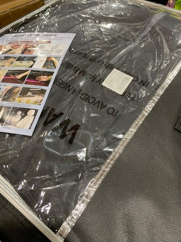 Photo 1 of DOMAL Car Seat Covers Full Set, Universal Fit Faux Leather Cushion Protector, Waterproof Non-Slip Automotive Interior Accessories for Sedans, SUVs, Trucks(Black Full Set)