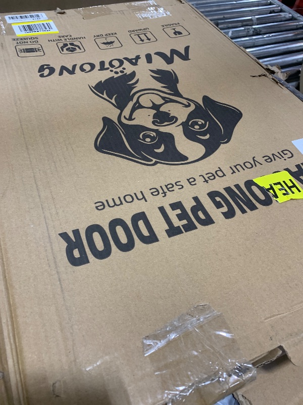 Photo 1 of **INCOMPLETE** 3-Flaps Never Rust Extra Large Dog Door for Door with Sliding Lock Panel, Steel Frame and Telescoping Tunnel, Extreme Weather Durable XL Dog Doors for Door (Pets Up to 220 Lbs)