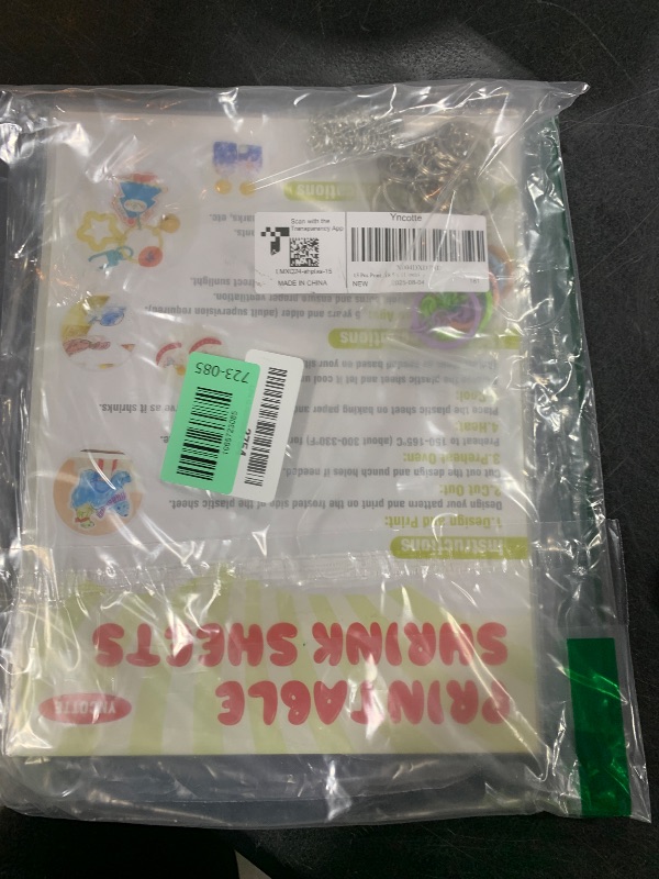 Photo 1 of 15 Pcs Printable Shrinky Dink Sheets, Safe Printable Shrink Plastic Sheet Films Paper Set with Key Rings, Earring Accessories for Mother's Day, Father's Day Gifts (8.5 x 11 inch)