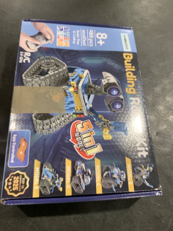 Photo 1 of Mibido Robot Building Kit with Remote Control STEM Gifts for Kids Boys Ages 8-14, Technic Coding Robotic Toys for Teen‘s Birthday, Build 5in1 Models with 488 Pieces