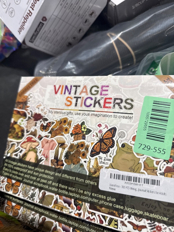 Photo 1 of 300 PCS Vintage Stickers, Aesthetic Waterproof Vinyl Stickers for Scrapbook Journaling Planners and Journals, Cottagecore Retro Sticker Pack for Water Bottles Laptop, Scrapbooking Supplies for Adults