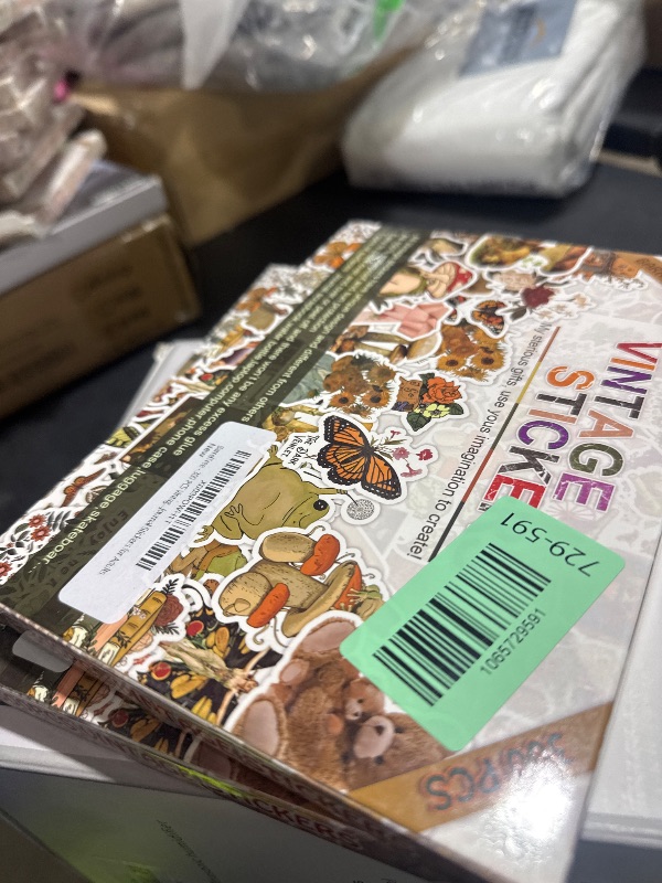 Photo 1 of 300 PCS Vintage Stickers, Aesthetic Waterproof Vinyl Stickers for Scrapbook Journaling Planners and Journals, Cottagecore Retro Sticker Pack for Water Bottles Laptop, Scrapbooking Supplies for Adults