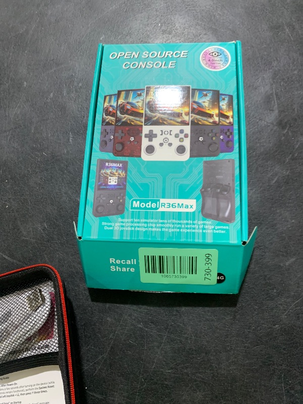 Photo 1 of ?R36MAX 4000mAh Portable Rechargeable Handheld Retro Game Console,Comfort Non-Slip Handheld Standing Retro Game Console with 64G TF Car,4.0-inch Screen,for Office,Black