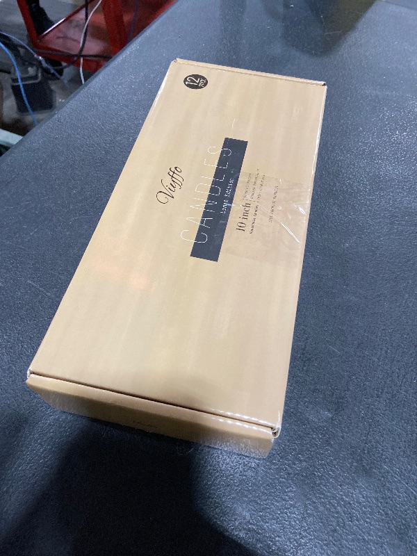 Photo 1 of 10-Inch Tall Dripless Taper Candles Set of 12 - Tapered Candlesticks - Smokeless, Unscented, Long Burning - Hand Poured, Colored for Home Decor Wedding, Dinner - Brown