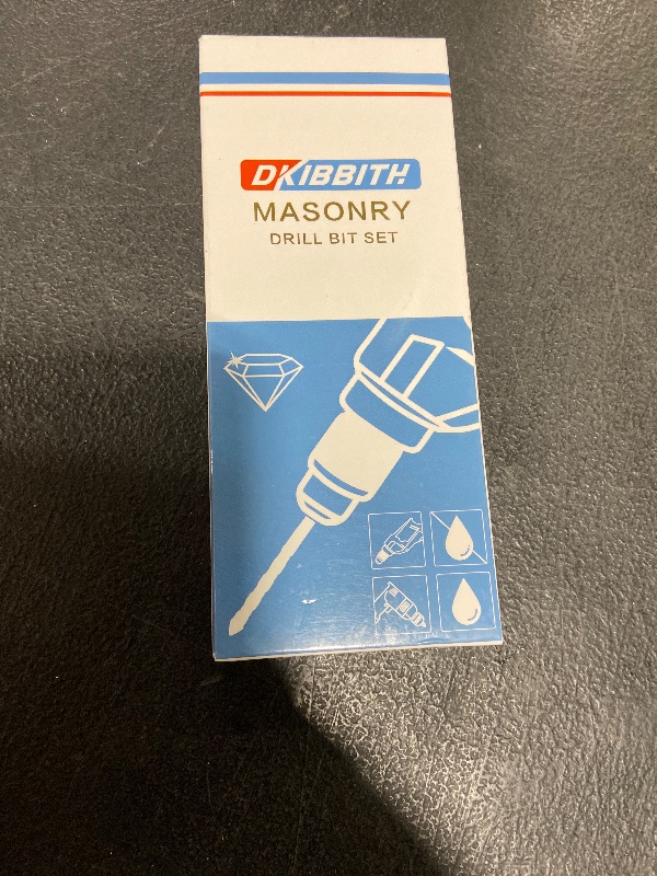 Photo 1 of 10-Piece Masonry Drill Bit Set for Concrete Tile Glass Ceramic Brick,1/8 to 1/2 Inch Drilling Bits with Triangle Handle,Tungsten Steel Alloy Tip.?Black?