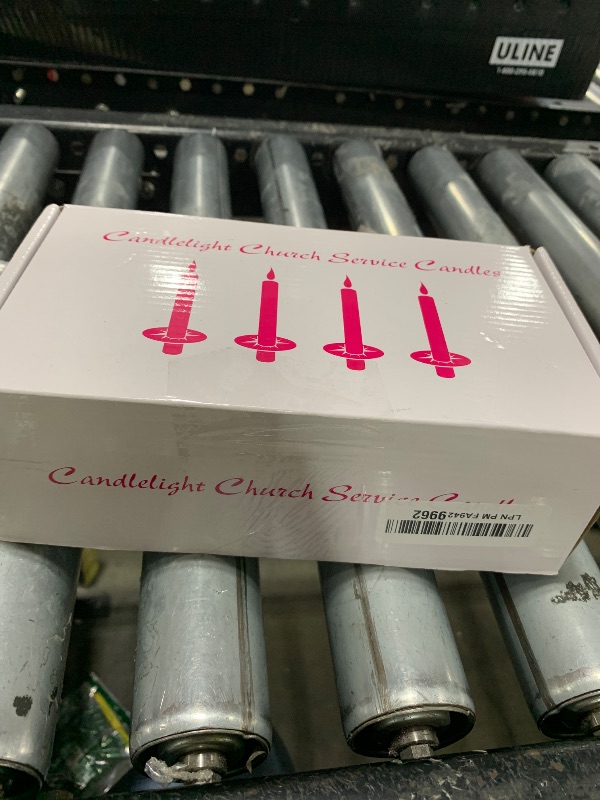 Photo 1 of 100 Church Candles with Drip Protectors for Devotional Candlelight Vigil Service, Box of 100 Candles, Unscented White 5" H X 1/2" D, No Smoke