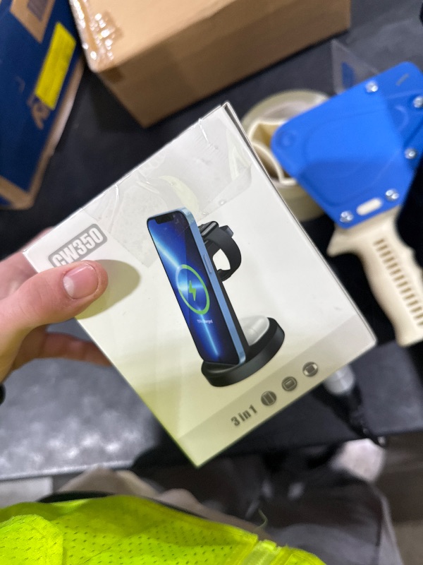 Photo 1 of 3 in 1 Charging Station for iPhone, Wireless Charger for iPhone 17 16e 16 15 14 13 12 11 X Pro Max & Apple Watch - Wireless Charging Station for AirPods 4 3 Pro