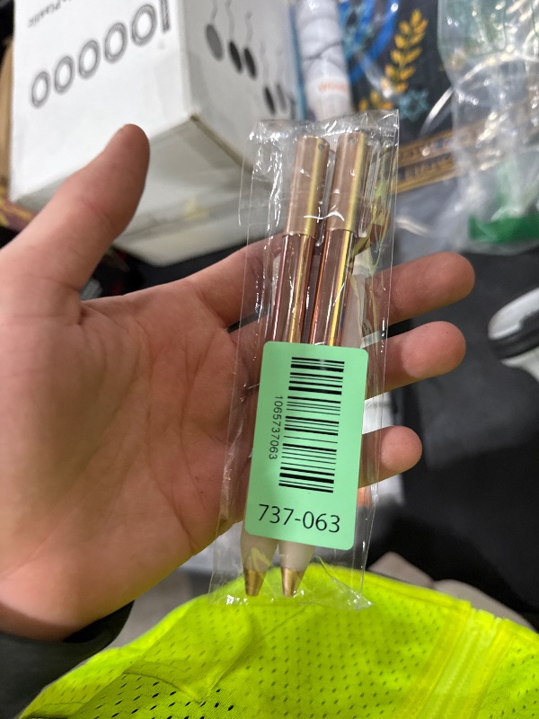 Photo 1 of 2pcs Geometric Deformation Pen Funny Geometric Metal Crinkle Pen Geometric Deformation Ballpoint Pen Geometric Diamond Deformation Gel Pen for Writing and Drawing, Gifts for Christmas (Gold)