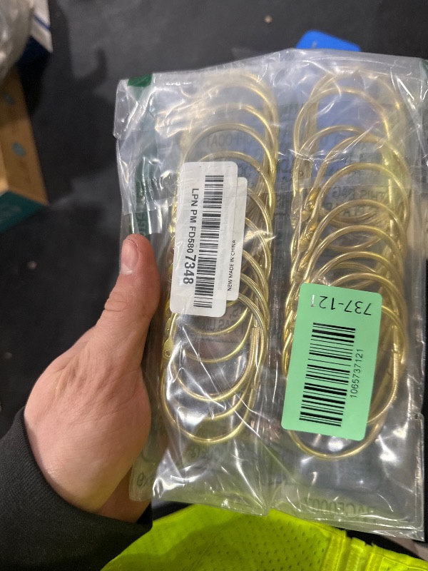 Photo 1 of 24 Pcs Shower Curtain Rings, Goowin Shower Curtain Hooks, Oval Snap Shower Rings for Curtain, Metal Gold Shower Curtain Rings Rust Proof, Glide Smoothly Shower Hooks for Shower Curtain Rod (Gold)