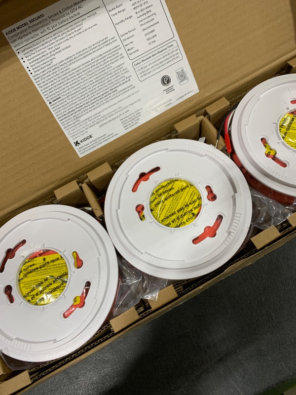 Photo 1 of Kidde Hardwired Smoke & Carbon Monoxide Detector for Home, 10-Year Battery Backup, Interconnectable, 3-Pack