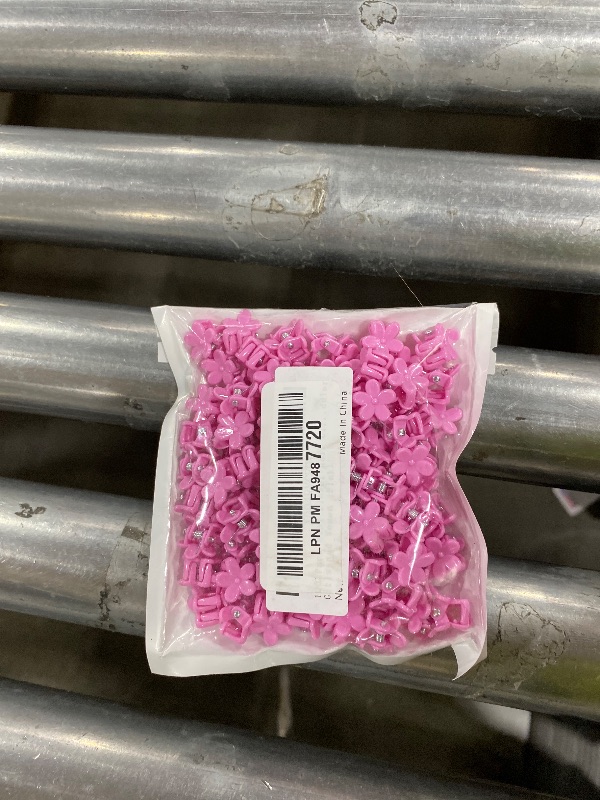 Photo 1 of 100 Pack Pink Mini Flower Hair Claw Clips Small Flower Hair Clip Accessories for Fine Hair Bangs Toddler Girls and Women (Pink)