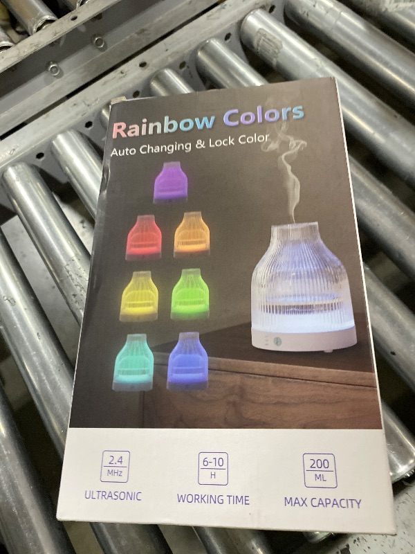 Photo 1 of **Leaks and won’t turn off** ______FOR PARTS______SOICARE Elegant Glass Reservoir Essential Oil Diffuser 200ML, One Button Control Glass Diffuser with Rainbow Colors for Home Office Bedroom Gift
