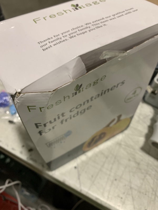 Photo 1 of Freshmage Fruit Storage Containers for Fridge with Removable Colander, Airtight Food Storage Container, Dishwasher Safe Produce Saver for Refrigerator, Keep Berry Fruit Fresh Longer 4 pcs Small Clear