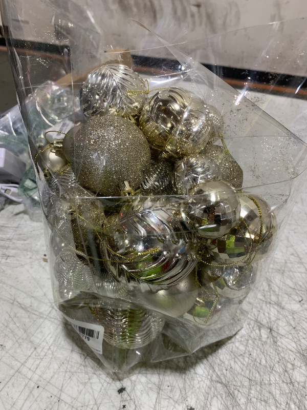 Photo 1 of 36 PCS Christmas Ball Decoration Set, Shatterproof Hanging Christmas Xmas Tree Ornaments, Indoor & Outdoor Decoration for Wreath and Party Decorations (Champagne)