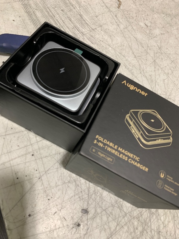 Photo 1 of ?2025 Upgraded?Wireless Charger 3 in 1, Foldable Wireless Charging Station with Night Light for Apple MagSafe Charger, Travel Magnetic Charger Stand, Nightstand Fast 15W Charging Station (20W Adapter)