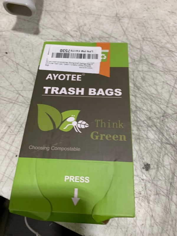 Photo 1 of 1.2 Gallon Compostable Trash Bags, Small Trash Bags for bathroom office kitchen, Strong Small Garbage Bags fit 4.5-5 Liter Trash Can,1 Gallon-1.5 Gallon,White Compost Bags
