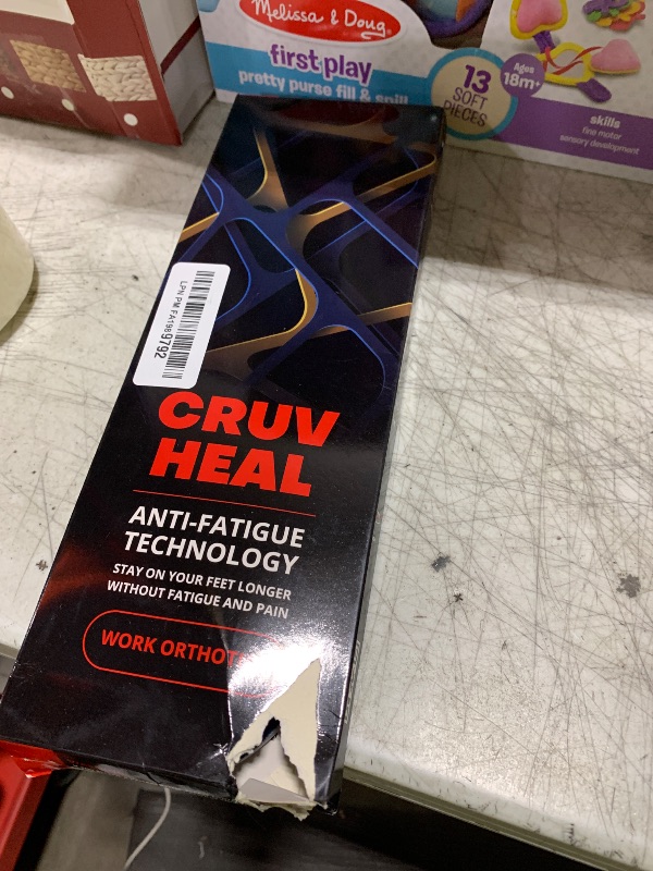 Photo 1 of (New) Work Orthotic Insoles - Anti Fatigue Medium Arch Support Shoe Insert Men Women - for Plantar Fasciitis Flat Feet Leg - Relieve Foot Pain - Work Boot Insoles Standing All Day (L, Blue Lines)