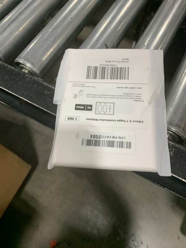 Photo 1 of [2 Pack] BESTTEN 3-Gang Combination Wall Plate, 2-Decor/ 1-Toggle, Standard Size, Unbreakable Polycarbonate Outlet and Switch Cover, White