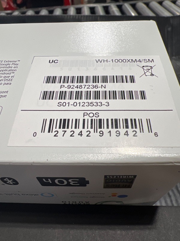 Photo 1 of Sony WH-1000XM4 Wireless Premium Noise Canceling Overhead Headphones with Mic for Phone-Call and Alexa Voice Control, Silver WH1000XM4