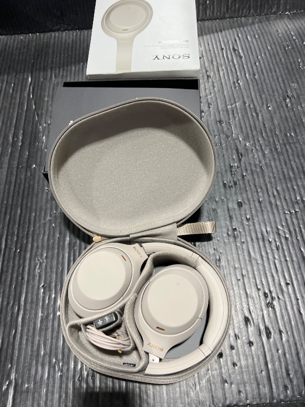 Photo 1 of Sony WH-1000XM4 Wireless Premium Noise Canceling Overhead Headphones with Mic for Phone-Call and Alexa Voice Control, Silver WH1000XM4