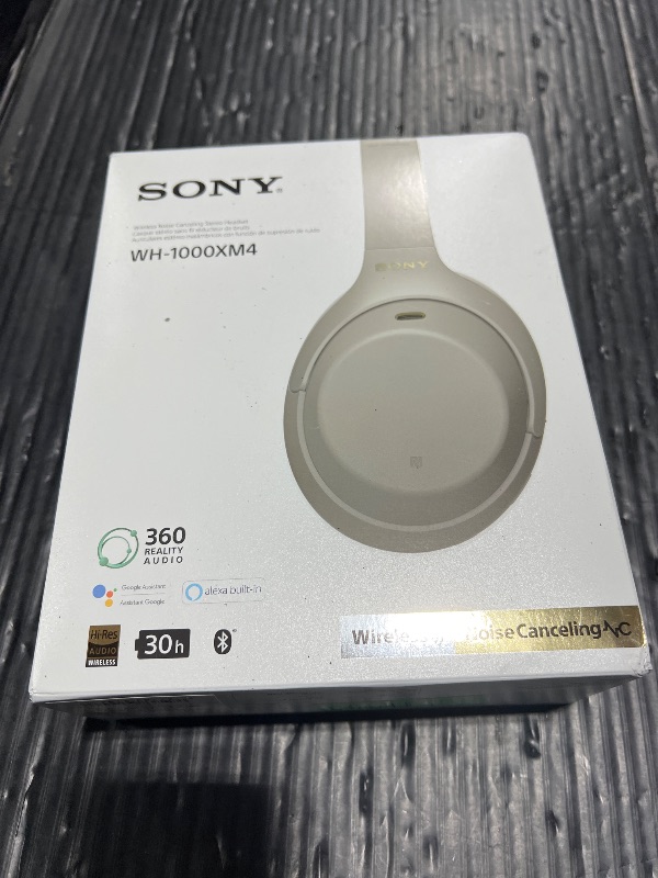 Photo 1 of Sony WH-1000XM4 Wireless Premium Noise Canceling Overhead Headphones with Mic for Phone-Call and Alexa Voice Control, Silver WH1000XM4