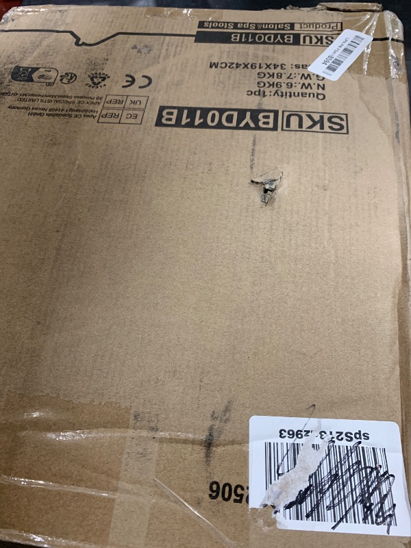 Photo 1 of BEWISHOME Rolling Stool with Back Support, Heavy Duty Rolling Chair for Massage,Salon,Spa,Office, Height Adjustable 350lbs Weight Capacity Swivel Stool (Black) BYD11B