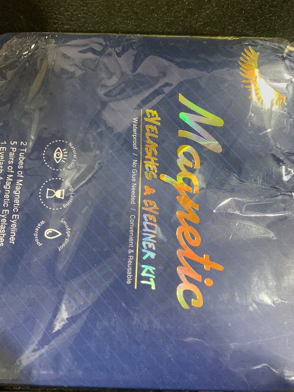 Photo 1 of 5 Pairs Magnetic Eyelashes with Eyeliner, Magnet Reusable Lashes with Eyeliner & Tweezers, No-Glue Natural Fibers for Easy Application