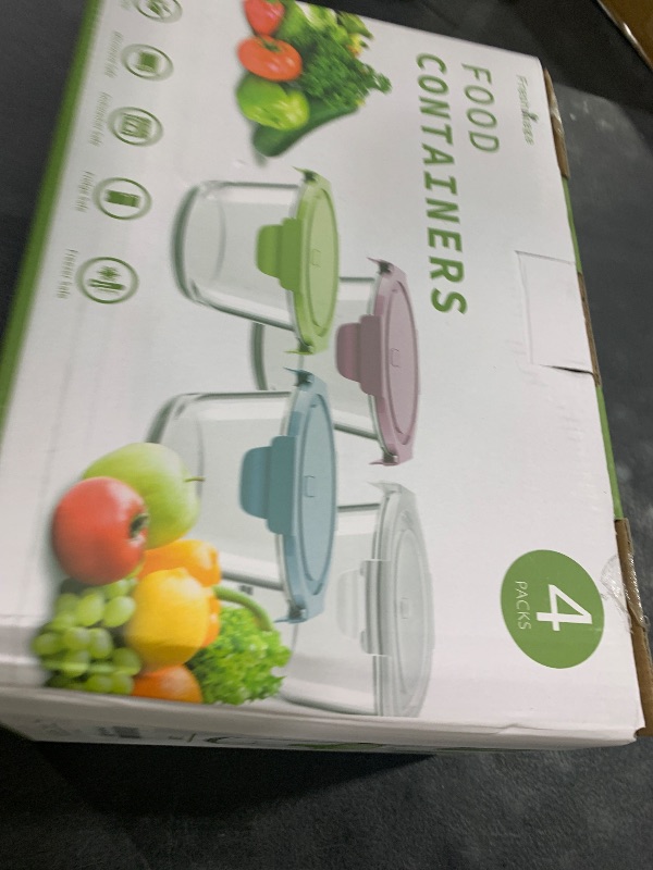 Photo 1 of 16oz Glass Meal Prep Containers, Airtight 2 Cup Glass Storage Containers with Lids, Heat-Resistant BPA-Free Borosilicate Glass Soup Container for Leftover, Microwave, Dishwasher&Freezer Safe (4 Packs)