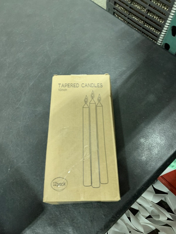 Photo 1 of 12 Pack Ivory Taper Candles 10 inch - Taper Candles Dripless, Smokeless, Unscented - 8 Hours Long Burning - Hand Poured Tall Candlesticks - Perfect for Home Decor, Weddings, and Special Occasions