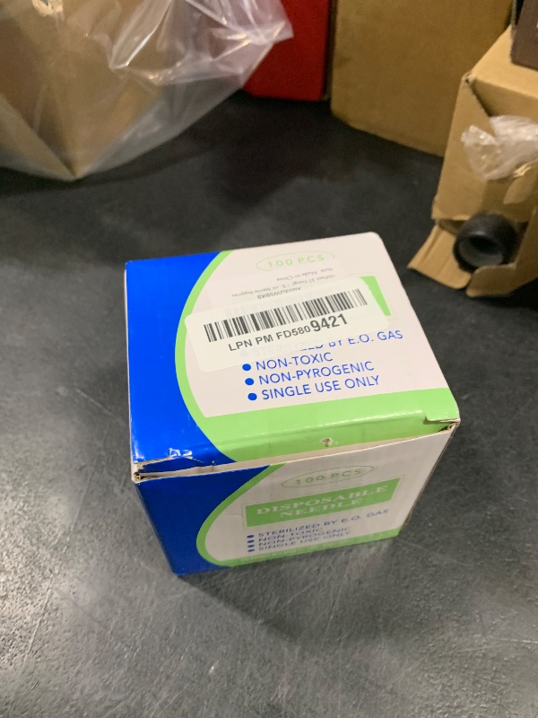 Photo 1 of 100Pack 27 Gauge 1/2 Inch Syringe Needles, Disposable Luer Lock Sterile Supplies