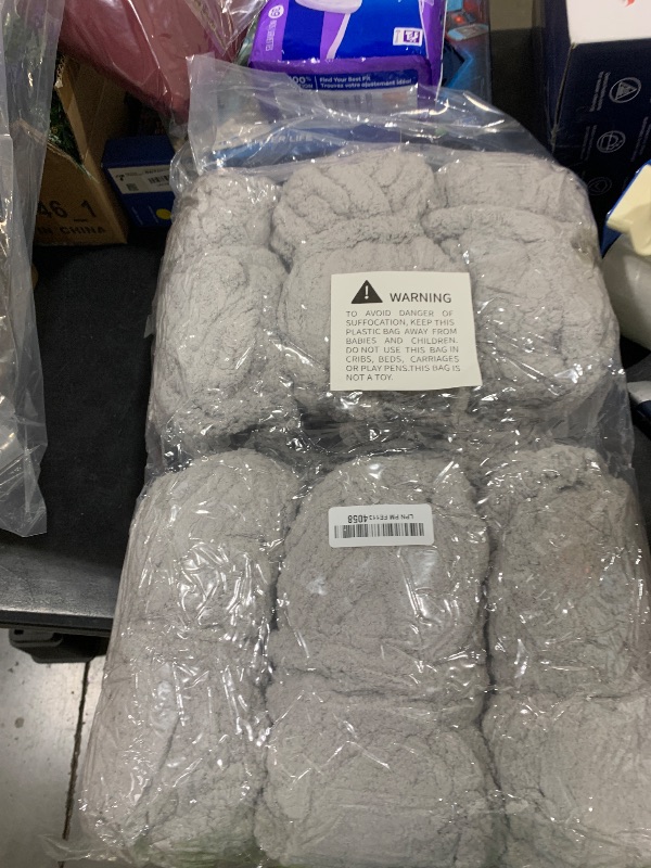 View 2 of 10 Pack Jumbo Chenille Yarn for Crocheting, Super Bulky Baby Soft Yarn for Hand Knitting, 220 yds /70.5 oz Fluffy Chunky Knit Throw Blanket Yarn (Light Grey)
