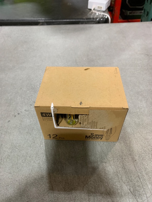 Photo 1 of 12-Pack Dimmable E12 LED Candelabra Bulbs 40Watt Equivalent, 2700K Warm White, 450Lumens, 4W B11 Vintage Chandelier Light Bulbs, LED Filament Clear Glass Candle Lamp for Ceiling Fan Home Decor1