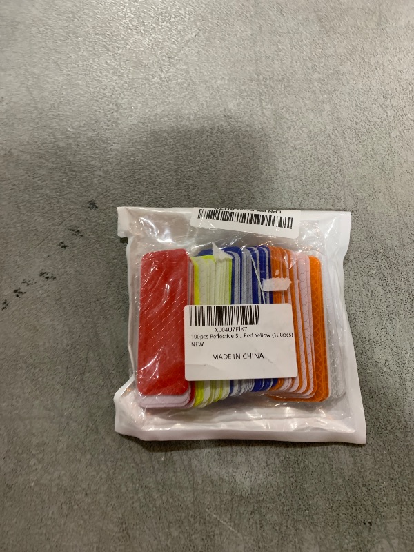 Photo 1 of 100pcs Reflective Stickers Hi Vis Reflective Tape Outdoor Waterproof Reflective Strips for Bikes Car Trailer Motorcycle Helmet Backpack Mailbox Scooter Golf Cart Clothing Post Red Yellow (100pcs)