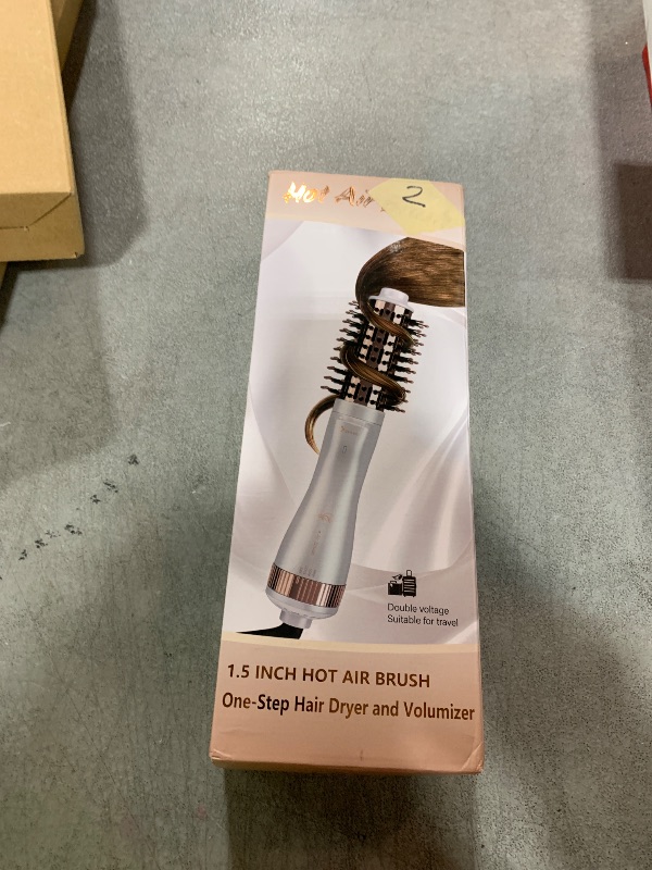 Photo 1 of 1.5 Inch Barrel (2.8’’ Plus Bristles) Dual Voltage(110~250V) Round Brush Blow Dryer, Hair Dryer Brush with European Plug Adapter, 4-in-1 Negative Ionic One Step Volumizer Dryer