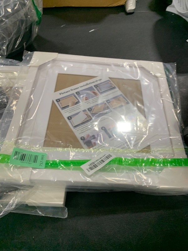 Photo 1 of 12x12 inch Wood Picture Frame for Wall Hanging Square Photo Frames with 2 Mats 8x8 inch and 10x10 inch Pictures for Baby Scan,Poster,Decoration,Anniversary,Wedding,Christmas,Diamond Painting(White)