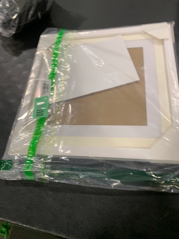 Photo 1 of 12x12 inch Wood Picture Frame for Wall Hanging Square Photo Frames with 2 Mats 8x8 inch and 10x10 inch Pictures for Baby Scan,Poster,Decoration,Anniversary,Wedding,Christmas,Diamond Painting(White)