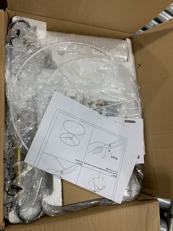 Photo 1 of ?Upgraded? Dimmable Floor Lamp, 1000 Lumens LED Edison Bulb Included, Arc Floor Lamps for Living Room Modern Standing Lamp with Shade, Tall Lamps for Living Room Bedroom Office Dining Room - Gold